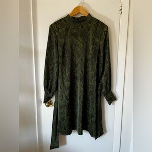 Eloquii green snake print dress with belt